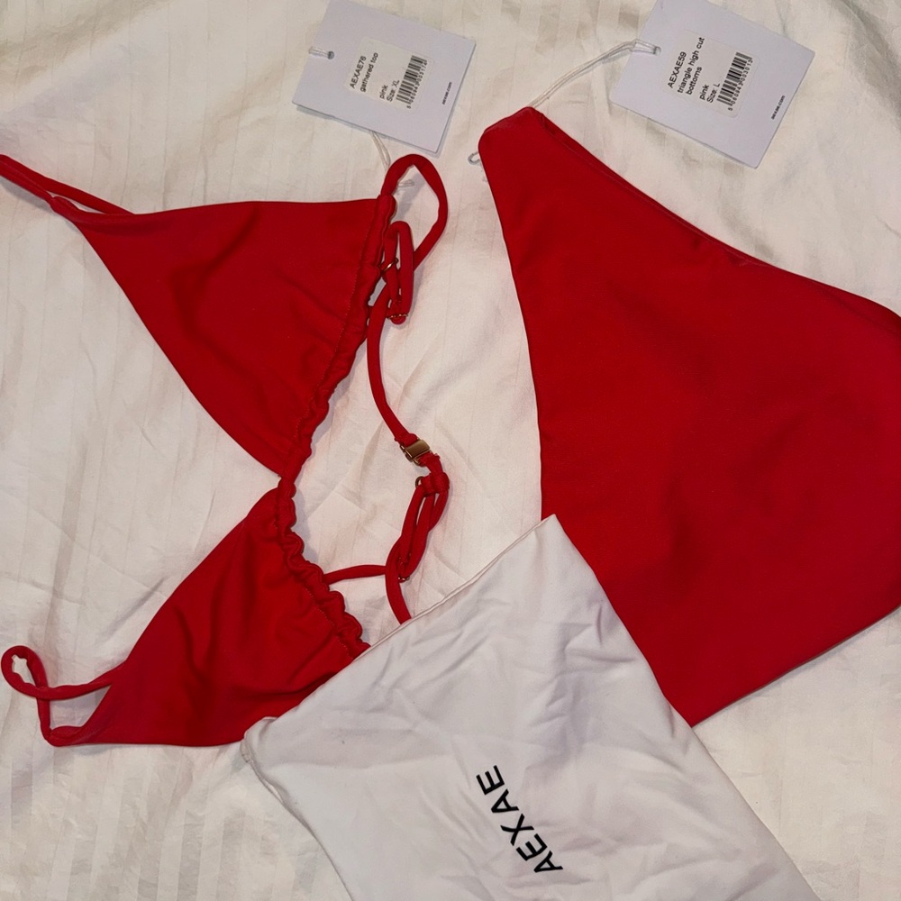 NWT. Aexae Dark Pink Bikini Set